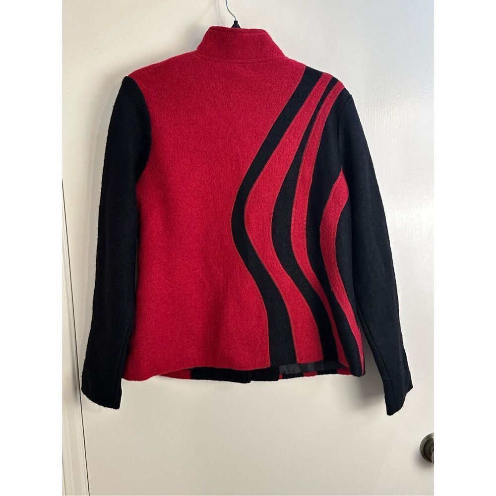 North Style EUC size M red / black wool jacket vintage - Picture 6 of 10